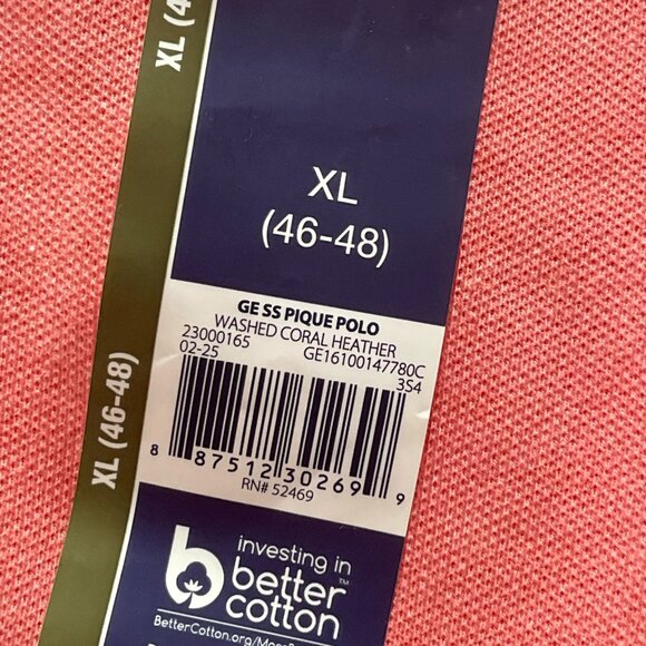 Men's Short Slaves Pique Polo Shirt, George, XL (46/48), NWT - Picture 5 of 5